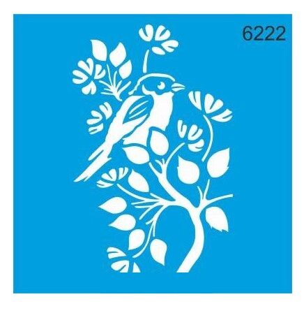 Stencıl Daldaki Kuş Desen - 6222