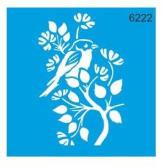 Stencıl Daldaki Kuş Desen - 6222