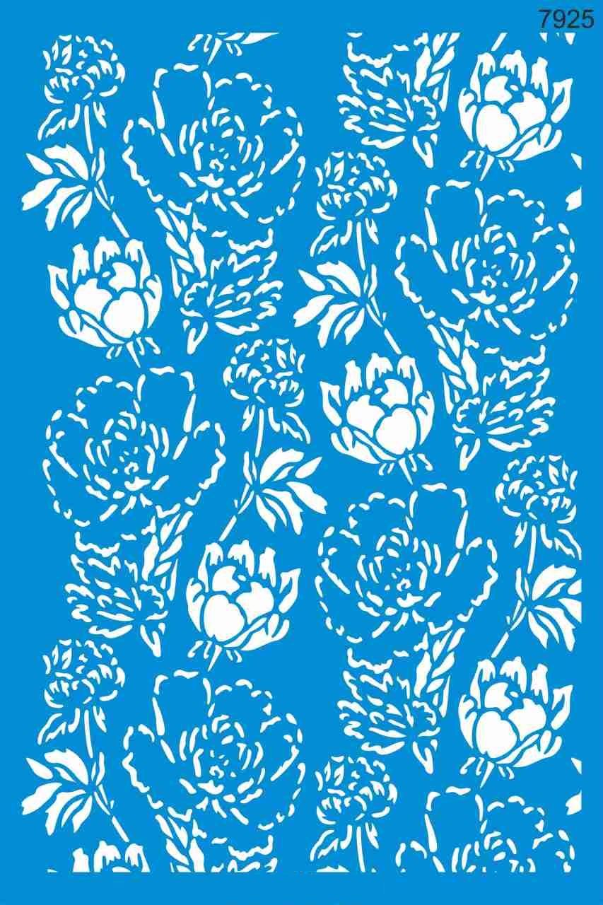 Stencıl Çiçek Desen - 7925