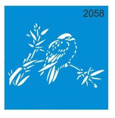 Stencıl Daldaki Kuş Desen - 2058