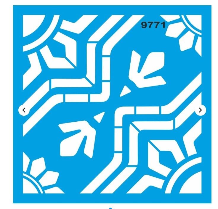 Stencıl Fayans Deseni Boyama  - 9771