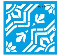 Stencıl Fayans Deseni Boyama  - 9771