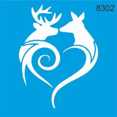 Stencıl Geyik Desen - 8302