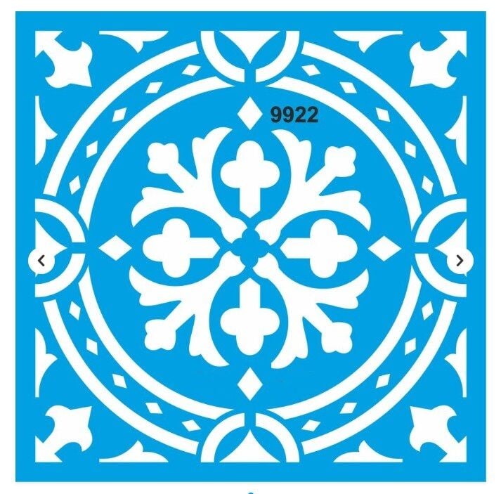 Stencıl Fayans Deseni Boyama  - 9922
