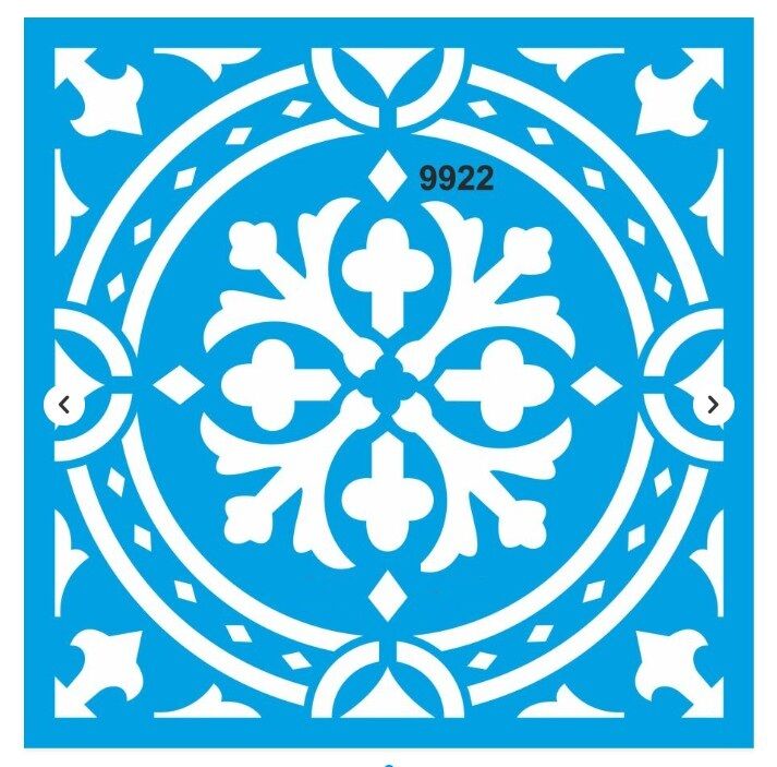 Stencıl Fayans Deseni Boyama  - 9922