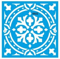 Stencıl Fayans Deseni Boyama  - 9922