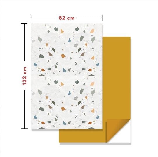FAYANS ÜSTÜ PVC KAPLAMA 82 X 122  RENKLİ TERRAZO DESEN-392