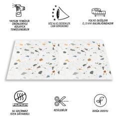 FAYANS ÜSTÜ PVC KAPLAMA 82 X 122  RENKLİ TERRAZO DESEN-392