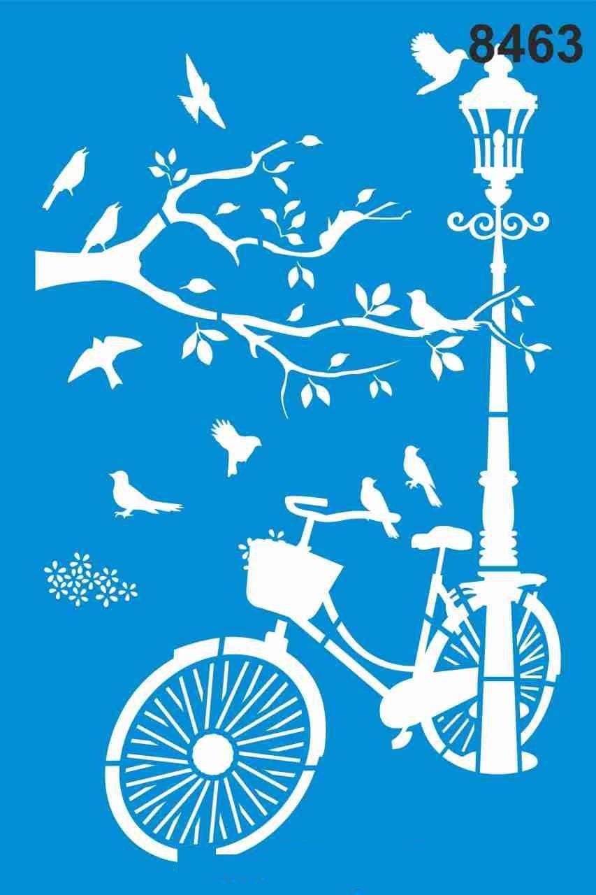 Stencıl Bisiklet Desen - 8463