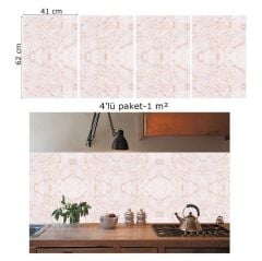 FAYANS ÜSTÜ PVC KAPLAMA 41 X 62 KEHRİBAR MERMER DESEN-805