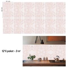 FAYANS ÜSTÜ PVC KAPLAMA 41 X 62 KEHRİBAR MERMER DESEN-805