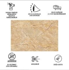 FAYANS ÜSTÜ PVC KAPLAMA 41 X 62 TRAVERTEN  MERMER DESEN-329