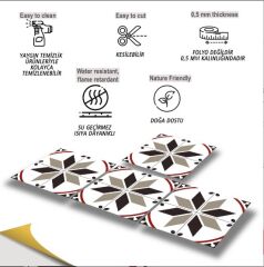 FAYANS ÜSTÜ PVC KAPLAMA 30 X 30 ÇARKI FELEK  DESENLİ - 330