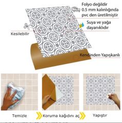 FAYANS ÜSTÜ PVC KAPLAMA 30 X 30   GEOMETRİK - 039 DESENLİ - 333