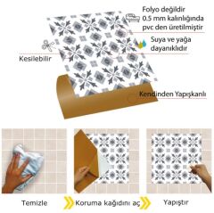 FAYANS ÜSTÜ PVC KAPLAMA 30 X 30   GEOMETRİK - 041 DESENLİ - 335