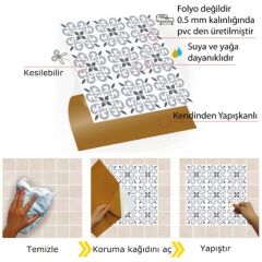 FAYANS ÜSTÜ PVC KAPLAMA 30 X 30   GEOMETRİK - 043 DESENLİ - 337