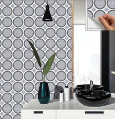 FAYANS ÜSTÜ PVC KAPLAMA 30 X 30   GEOMETRİK - 044 DESENLİ - 338