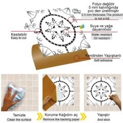 FAYANS ÜSTÜ PVC KAPLAMA 30 X 30   GEOMETRİK SOLO DESENLİ - 339