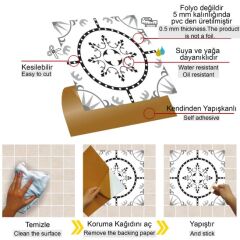 FAYANS ÜSTÜ PVC KAPLAMA 30 X 30   GEOMETRİK SOLO DESENLİ - 339
