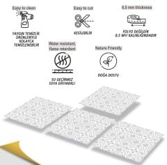 FAYANS ÜSTÜ PVC KAPLAMA 30 X 30   GRİ MOTİFLİ DESENLİ - 340