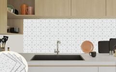 FAYANS ÜSTÜ PVC KAPLAMA 30 X 30   GRİ MOTİFLİ DESENLİ - 340