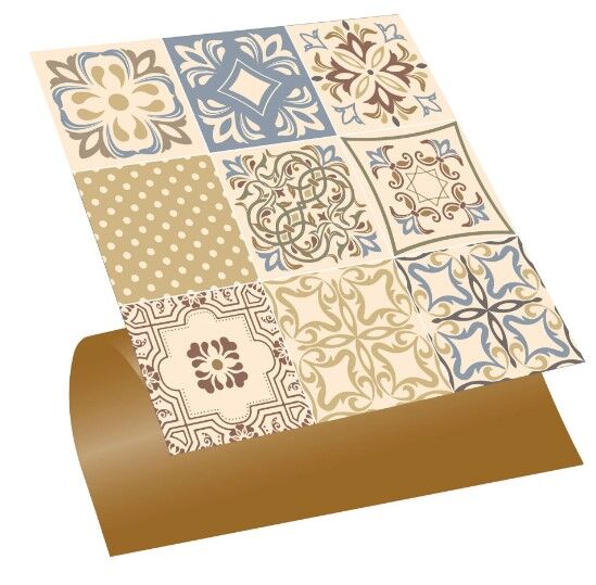 FAYANS ÜSTÜ PVC KAPLAMA 30 X 30  KARMA SOFT ÇİÇEK  DESENLİ - 341