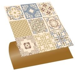 FAYANS ÜSTÜ PVC KAPLAMA 30 X 30  KARMA SOFT ÇİÇEK  DESENLİ - 341