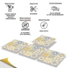 FAYANS ÜSTÜ PVC KAPLAMA 30 X 30  KARMA SOFT ÇİÇEK  DESENLİ - 341
