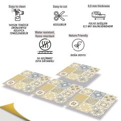 FAYANS ÜSTÜ PVC KAPLAMA 30 X 30  KARMA SOFT ÇİÇEK  DESENLİ - 341