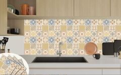 FAYANS ÜSTÜ PVC KAPLAMA 30 X 30  KARMA SOFT ÇİÇEK  DESENLİ - 341