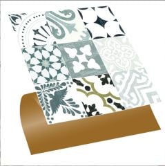 FAYANS ÜSTÜ PVC KAPLAMA 30 X 30 KARMA YEŞİL LONDRA DESENLİ - 342