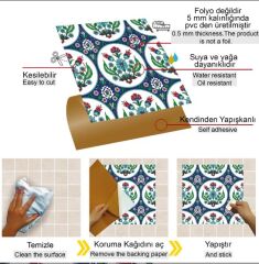 FAYANS ÜSTÜ PVC KAPLAMA 30 X 30 METRAJ ÇİNİ DESENLİ - 345