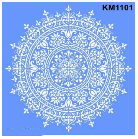 Stencıl Dairesel Damask Duvar Deseni Şablon - KM1101