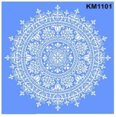 Stencıl Dairesel Damask Duvar Deseni Şablon - KM1101