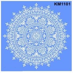 Stencıl Dairesel Damask Duvar Deseni Şablon - KM1101