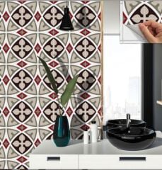 FAYANS ÜSTÜ PVC KAPLAMA 30 X 30 MODERN  RUMİ DESENLİ - 347