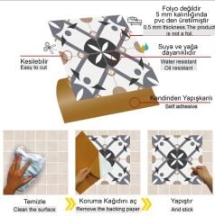 FAYANS ÜSTÜ PVC KAPLAMA 30 X 30 PALMET DESENLİ - 348