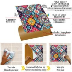 FAYANS ÜSTÜ PVC KAPLAMA 30 X 30 PEMBE KARO DESENLİ - 349
