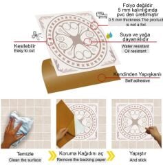 FAYANS ÜSTÜ PVC KAPLAMA 30 X 30 SOFT YUVARLAK DESENLİ - 352