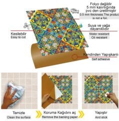 FAYANS ÜSTÜ PVC KAPLAMA 30 X 30 TALAVERA DESENLİ - 354