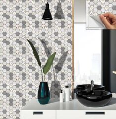 FAYANS ÜSTÜ PVC KAPLAMA 30 X 30 TERRAZO PETEK DESENLİ - 355