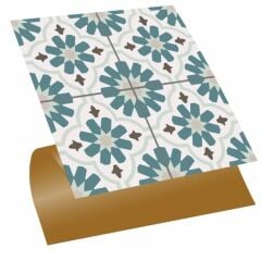 FAYANS ÜSTÜ PVC KAPLAMA 30 X 30 YEŞİL ÇİÇEK BAHÇESİ DESENLİ - 357