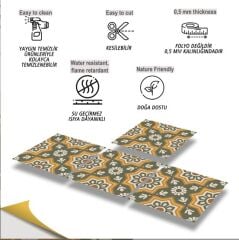 FAYANS ÜSTÜ PVC KAPLAMA 30 X 30 YEŞİL METRAJ DESENLİ - 358