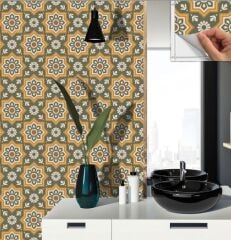 FAYANS ÜSTÜ PVC KAPLAMA 30 X 30 YEŞİL METRAJ DESENLİ - 358