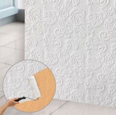 BOYANABİLİR DEKOTA 3D DUVAR PANELİ  GÜLLÜ DESENLİ