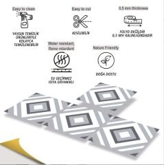 FAYANS ÜSTÜ PVC KAPLAMA 30 X 30 Geometrik 04  KARO DESENLİ - 361