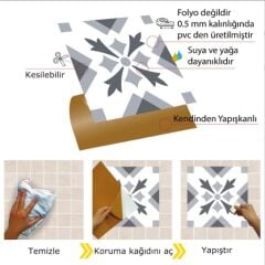 FAYANS ÜSTÜ PVC KAPLAMA 30 X 30 Geometrik 05  KARO DESENLİ - 362