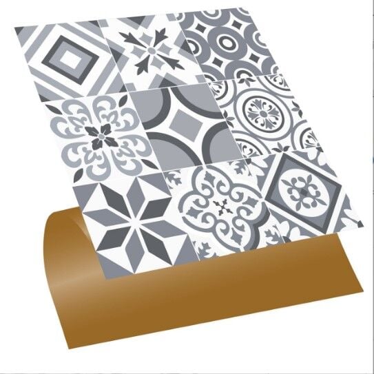 FAYANS ÜSTÜ PVC KAPLAMA 30 X 30 Geometrik 19  KARO DESENLİ - 368