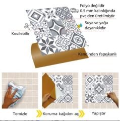 FAYANS ÜSTÜ PVC KAPLAMA 30 X 30 Geometrik 19  KARO DESENLİ - 368
