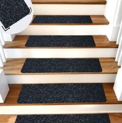 MERDİVEN BASAMAK HALISI YAPIŞKANLI PVC KAYDIRMAZ KEÇE ANTRASİT 22 x 75 cm